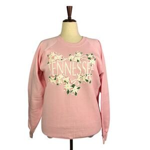 Vintage 1990s Pink Floral Graphic Sweatshirt